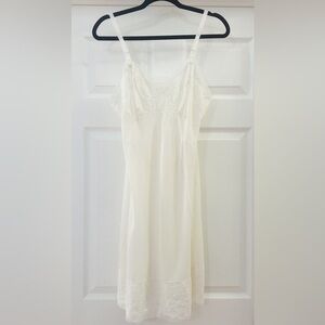 Vintage Lace Sheer Lingerie Slip Dress White sz Small